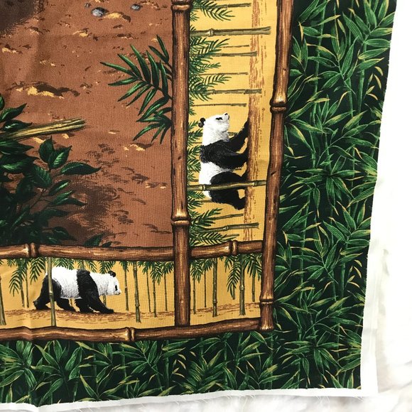 Panda Bear Quilt Fabric Panel by VIP Cranston Village bamboo baby pandas - Picture 3 of 6